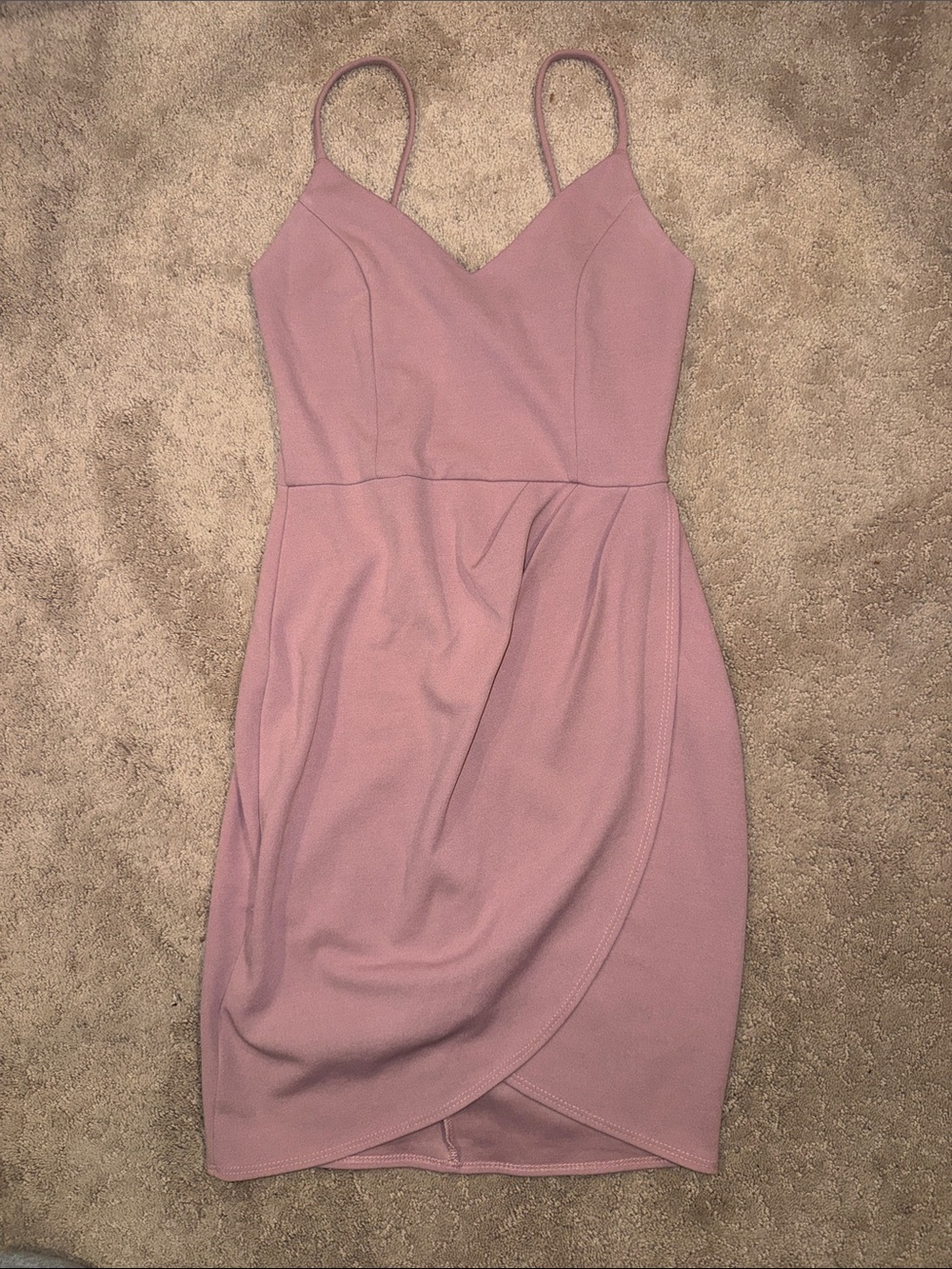 Lulu's Dusty Rose Spaghetti Strap Mini Dress